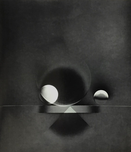 MMX Gallery ATO>MIC #13 Photograph; This is a mixed process print using luminogram, photogram and other darkroom techniques – all cameraless.