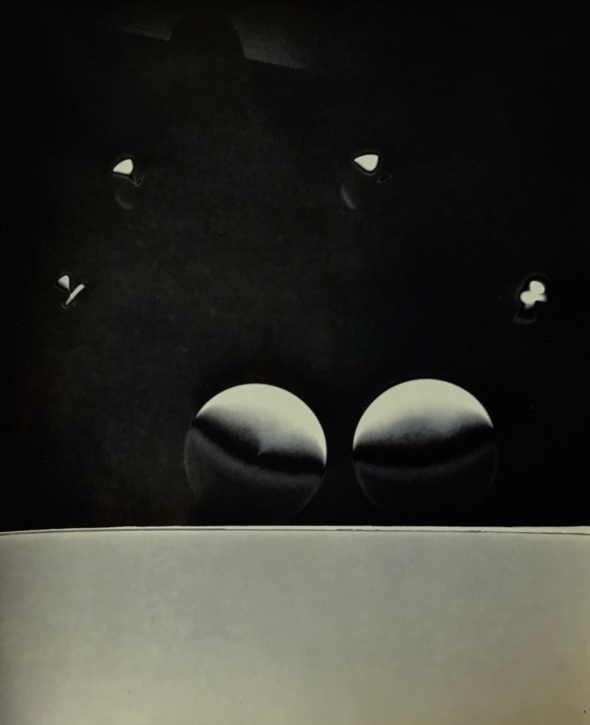 MMX Gallery ATO>MIC #3 Photograph; This is a mixed process print using luminogram, photogram and other darkroom techniques – all cameraless.