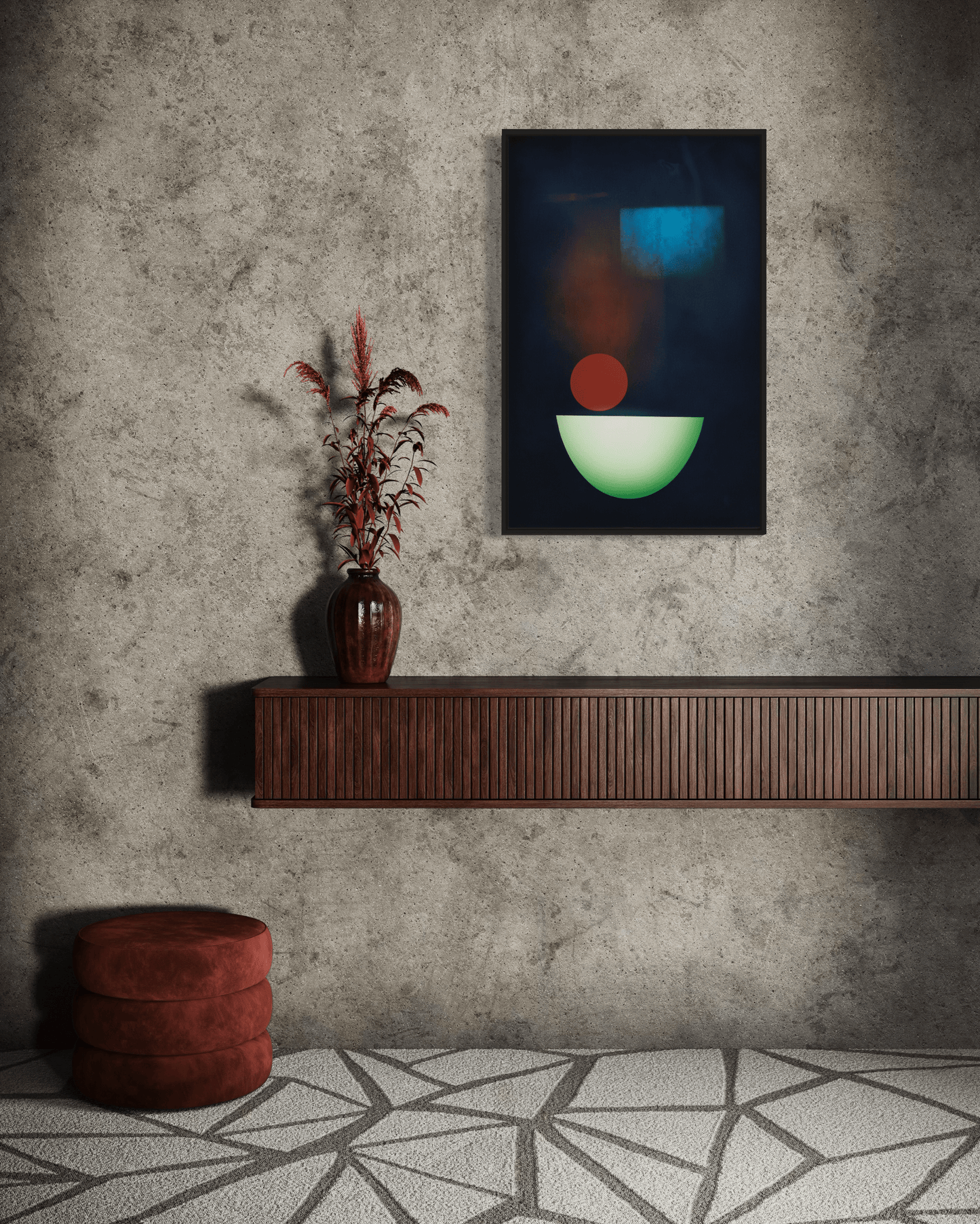 MMX Gallery Composition of Shapes + Colours Photograph, Mixed process of camera-less photography; Luminogram and Photogram