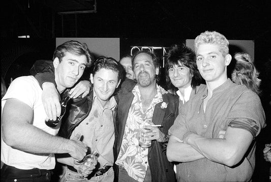 The MF Gallery Nicolas Cage, Sean Penn, Art Linson, Ronnie Wood, & Chris Penn at the Premiere Party for The Wild Life, Los Angeles, 1984 Photograph