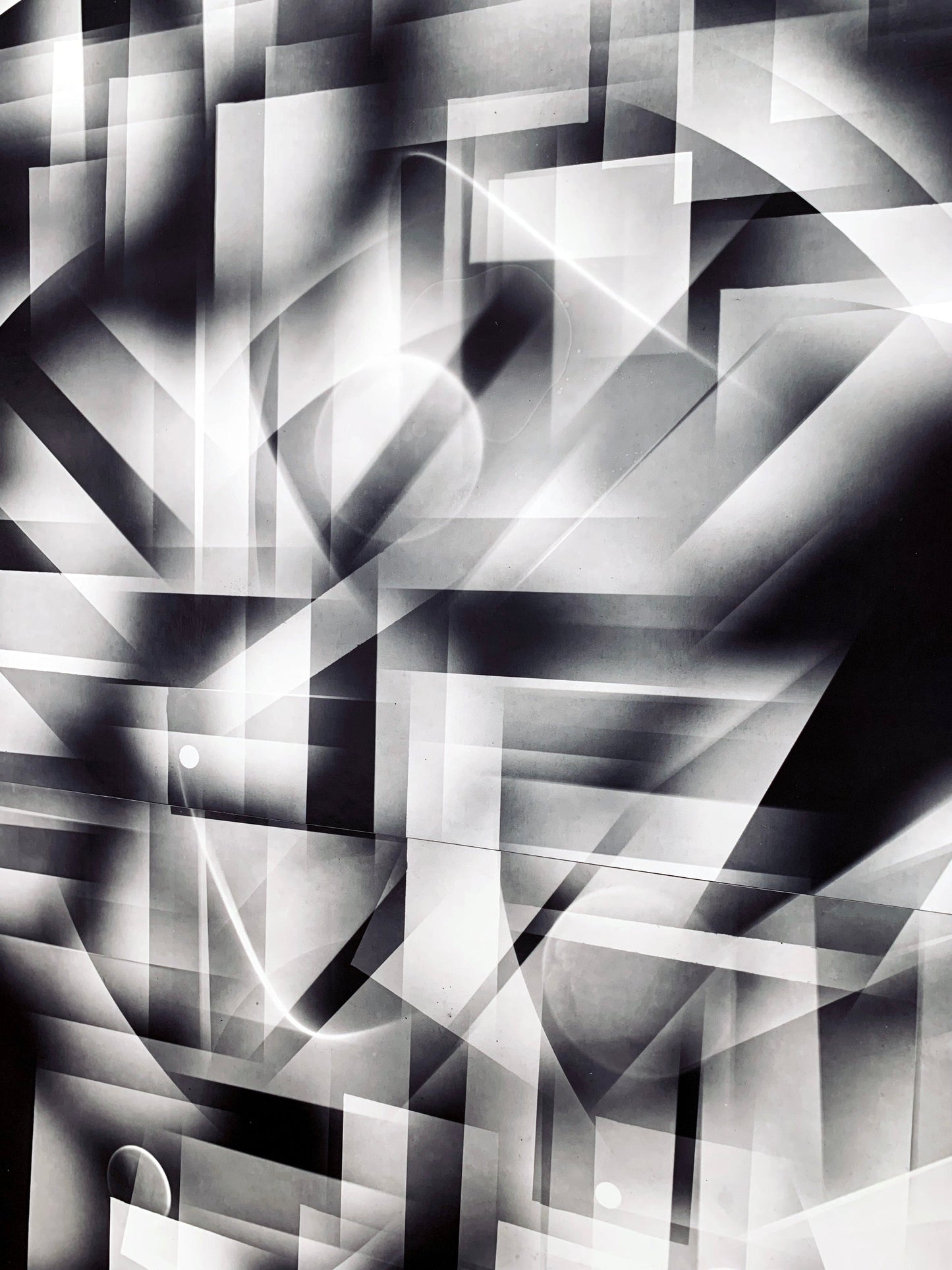 MMX Gallery Under and Above, New York City Photograph, Mixed process of camera-less photography; Luminogram and Photogram